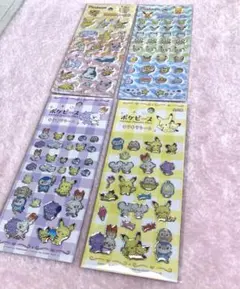 ポケモン ♡プチプチシール　キラキラシール　4枚set ポケピース　ぷくぷく