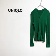 【ユニクロ】 エクストラファインメリノ リブ ショート カーディガン 長袖 無地