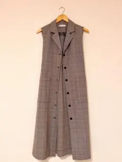 MOUSSY チェック柄 トレンチロングベスト ジレのサムネイル