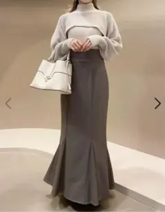 【SNIDEL】マイクロショートニットトップス&カップインリブニットキャミ