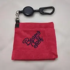 Beams Golf 赤 ゴルフボールクリーナー　タオル リール付き