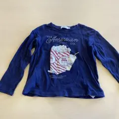 SHOP TK ポップコーンプリント 長袖カットソー ネイビー130センチ