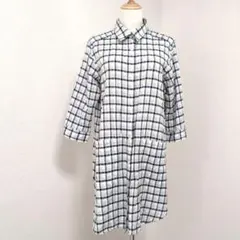 CEST CHICA BLEU ゆるっと着痩せ チェック柄シャツワンピ L 羽織