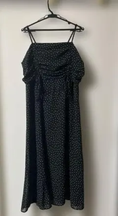 3L 黒ドット キャミワンピース