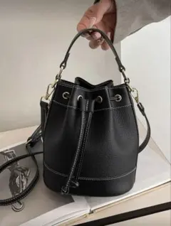 コンパクト ブラック バケットバッグ 送料無料 即発送 即購入可