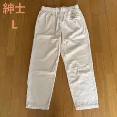 MUJI コーデュロイ イージーパンツ 紳士L オフ白