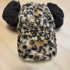 ミッキーマウス ヒョウ柄ファー帽子