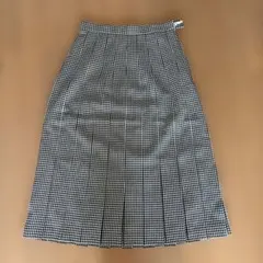 ギンガムチェック スカート ひざ丈　古着　used 昭和レトロ