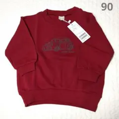 【新品タグ付き】petit main　車刺しゅう　トレーナーBOYS　90cm