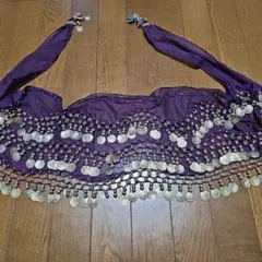 ベリーダンス用 紫ヒップスカーフ