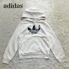 adidas Originals フラワー刺繍パーカー 裏起毛 ウォッシャブルのサムネイル