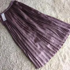 未使用GU 定価2189円 パープル プリーツロングスカート Sサイズさ