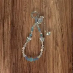 星型ビーズ付き携帯ストラップ