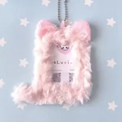 猫ちゃん ふわふわ ピンク トレカケース