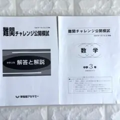 早稲アカ 中3 難関チャレンジ公開模試 2020年7月 数学（5科解説集付）のサムネイル