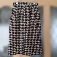 h*a様 ハウンドトゥース柄 ウール混ツイードタイトスカート