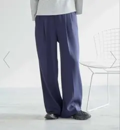 ダブルクロスタックパンツ　ネイビー