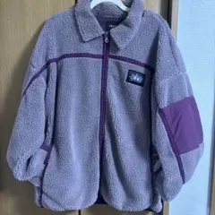 希少デザイン HUF ハフ ボア ジャケット アウター パープル 紫 XL