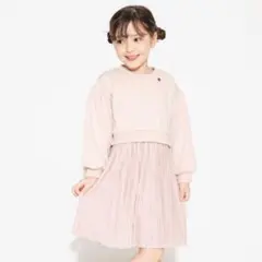 美品＊ブランシェス プリーツ トレーナー ワンピース 120