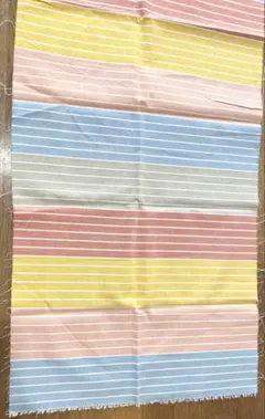 マルチカラーストライプ綿生地 約110cm x 49cm