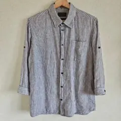 【古着/美品】291295=HOMME Yシャツ メンズ ストライプ Lサイズのサムネイル