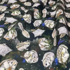 【オリジナル生地】エゾモモンガ　森林　ブラック