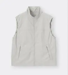 KN40様用　 新品◆ナイロンジップアップベスト　GU ライトグレー　メンズS