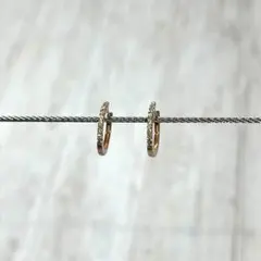 さ*ら様 K10PG　ダイヤモンドピアス　フープタイプ　エステール
