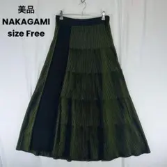 美品 NAKAGAMI リブニット プリーツ ブラック ライトグリーン 2026年最新】NAKAGAMIの人気アイテム - メルカリ