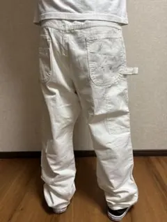 希少✨Dickies ダブルニー ペインターパンツ 白 ホワイト ペンキ飛び