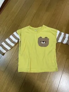 イエロー クマポケット Tシャツ 90