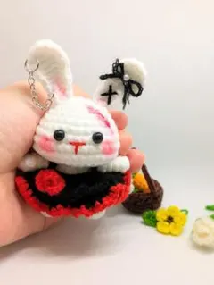 あみぐるみ　うさぎ　ドレス　ハンドメイド