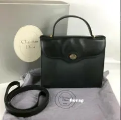 美品✨ ブルガリ 2way レザー ターンロック ハンドバッグ 黒 シルバー 