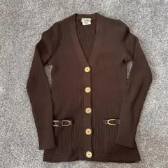希少 セリーヌ カーディガン ロゴ パイピング 金ボタンのサムネイル