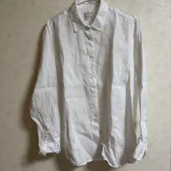 無印良品 麻 長袖シャツ ホワイト XL
