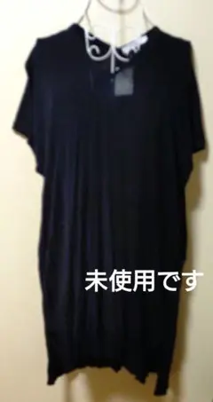 AMERICAN HOLIC　 シアー抜き衿ニットチュニック ブラック Fのサムネイル