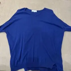 MICHEL KLEIN ネイビー Vネックニット 38のサムネイル