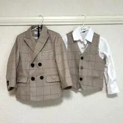 キッズフォーマルセット チェック柄　5点セット