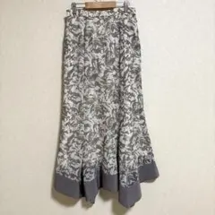 LAGUNAMOONラグナムーン変形花柄ロングスカートMアシンメトリーフレア美品のサムネイル