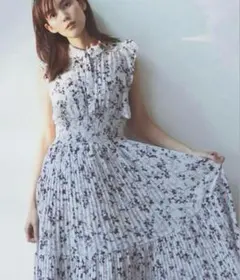 SNIDEL Sustainableフリルプリーツワンピース　00サイズ