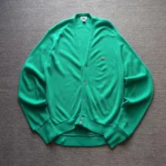 90s IZOD LACOSTE カーディガン アクリルニット USA製 緑 M
