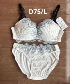 チュチュアンナ　ドキッとbra ホワイト✖️ブルー　　　フラワー　ブラセットD75