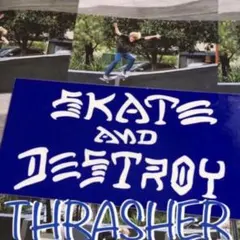 THRASHER US限定SKATEANDDESTROYボックスバナーステッカー