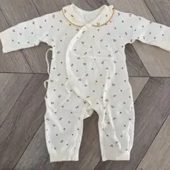 ululu 花柄ロンパース クリーム色