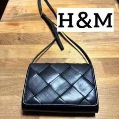 【未使用】Ｈ&Ｍブラックレザー調ショルダーバッグ　黒　レディースプチバッグ