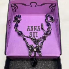 ANNA SUI ネックレス バタフライ 紫 箱付