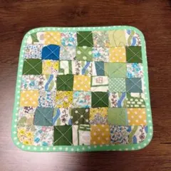 パッチワークのミニマット・グリーン系②