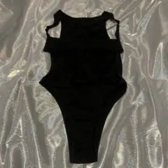 y2kパンクロックボンテージブラック タンクトップ レオタード