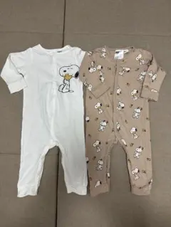 エイチアンドエム スヌーピー ロンパース 68cm