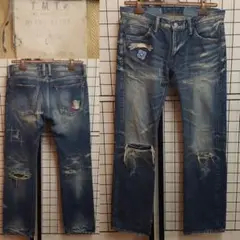 TMT Applique Embroidery Damage Jeans